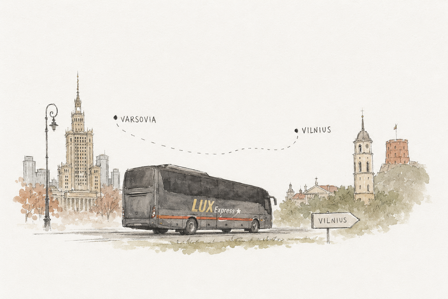 Bus de Varsovia a Vilnius, donde nos conocimos
